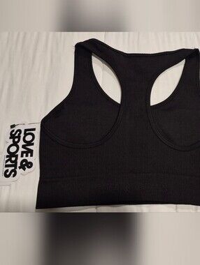 Women's Black Ribbed Sports Bra (Box B)